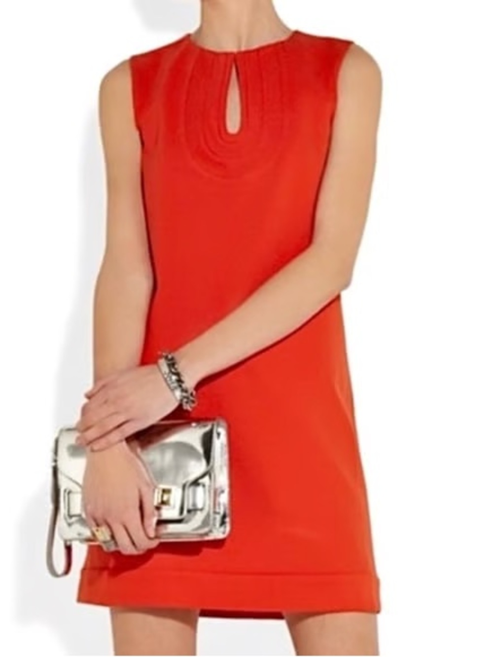 Diane Von Furstenberg Kadijah Red Sleeveless Keyhole Shift Dress Size 0